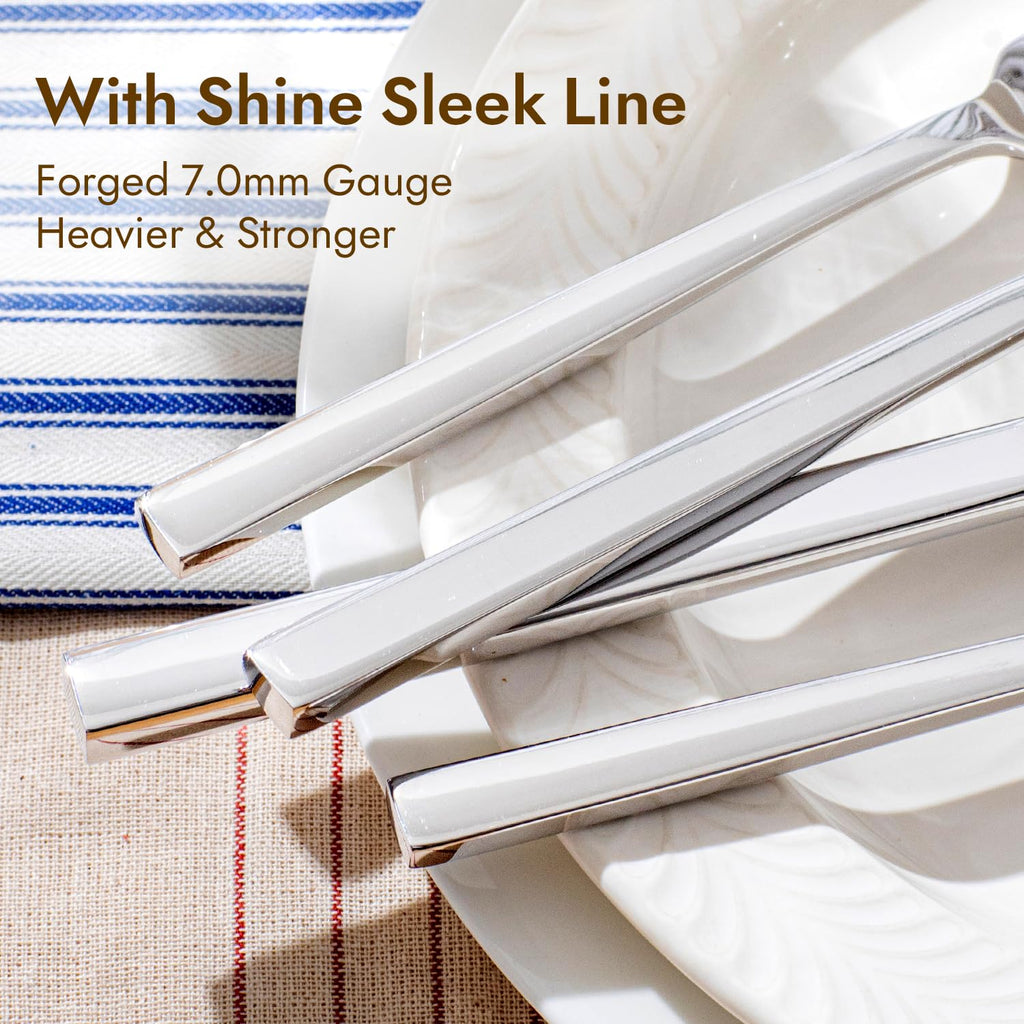 Silverware Set for 4, 20Pcs Flatware Set, Square Handle Stainless Steel