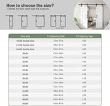 Double 24x84 inch White Barn Door with 8FT Barn Door Hardware Kit Included,with MDF and Wood,DIY Ass