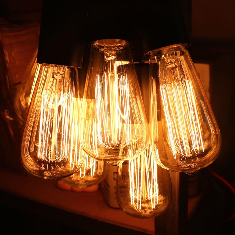 Vintage Edison Bulb Tungsten Wire - 110 Volts - Dimmable - 230 Lumens -2200K Warm Temperature Antique Light Bulb (60w)