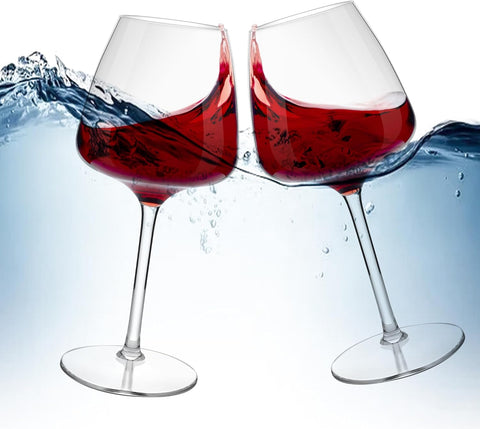 Floating Wine Glasses for Pool Unbreakable Tritan Plastic Red Wine Glasses with Stem Poolside Floating Cups 20.5 OZ