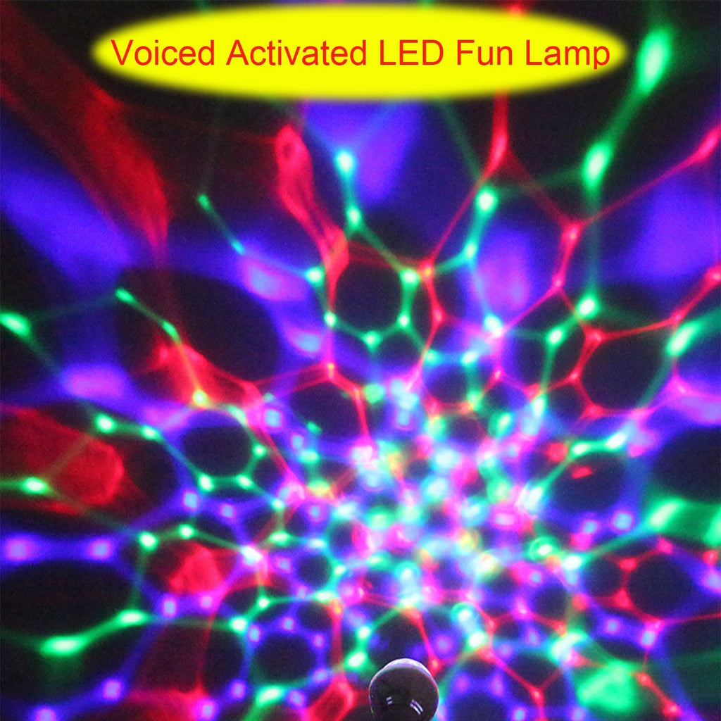 LED Light Bulb, Sound Activated Rotating Magic Light Colorful Disco Light Bulb, Strobe AC 85-265V E26/E27 RGB