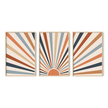 Frame Boho Wall Art - Sun Wall Decor, Boho Wall Decor, Mid Century Modern Poster, Minimalist Art Prints, Geometric