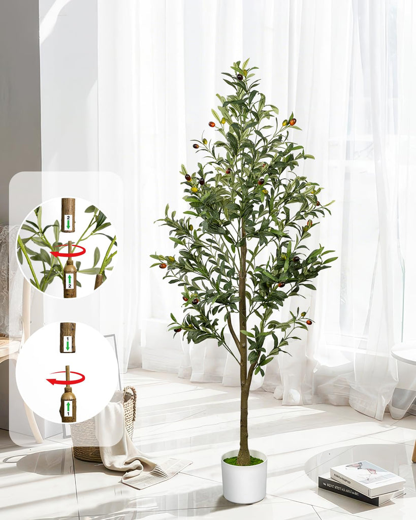 5FT Artificial Olive Tree Indoor Tall Faux with Planter