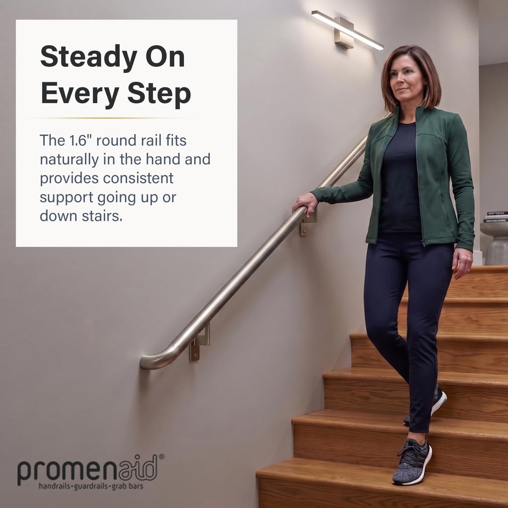 ADA Handrail Kit, 4 ft Stair Handrail, Champagne