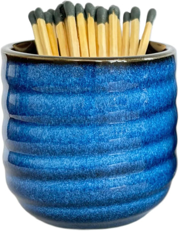 Long Match Holder with Striker for 3" 4" 5" Matches (1, Blue)