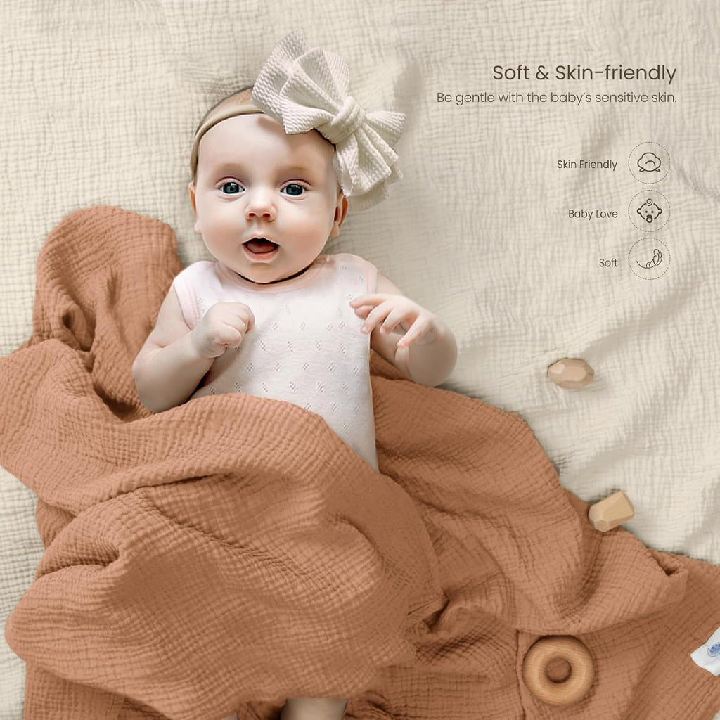 Muslin Swaddle Blanket Baby: Cotton Receiving Wrap for Newborns