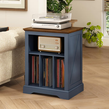 Large Farmhouse Record Player Stand, 31.5" Turntable Stand, Blue