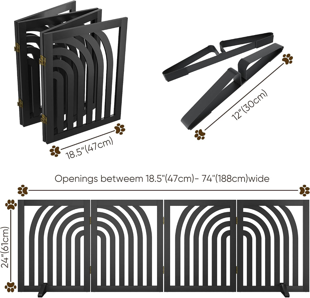 Dog Gate, Wooden Dog Gates for Doorways House and Stairs, Freestanding Pet Gate for Dogs, Puppy Fences Indoor