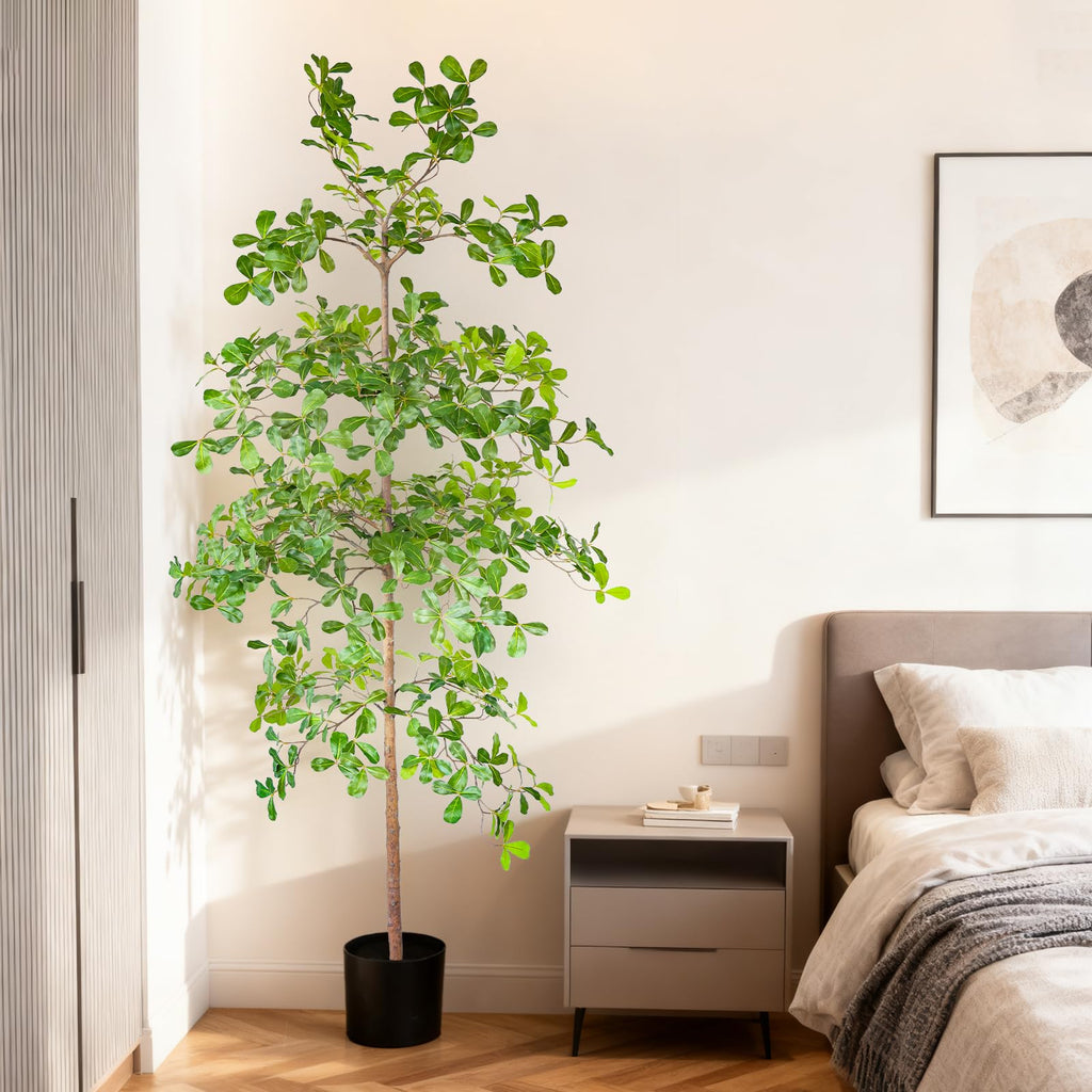 Artificial Black Olive Tree, 7FT Tall Big Faux Shady Lady Tree with Potted, Fake Olive Tree Decor Indoor