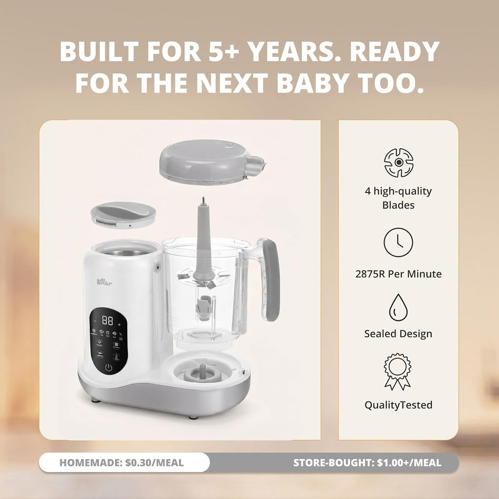 2024 Baby Food Maker, One-Step & Easy to Use, Smart Touchscreen, White
