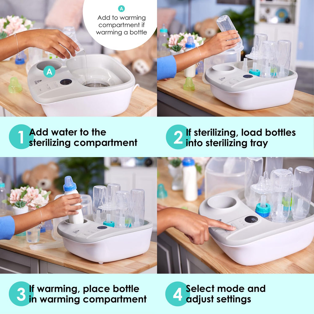 2-in-1 Baby Bottle Sterilizer & Warmer - Time-Saving Sterilizer & Dryer for Baby Bottles, Pacifiers, Pump Parts &