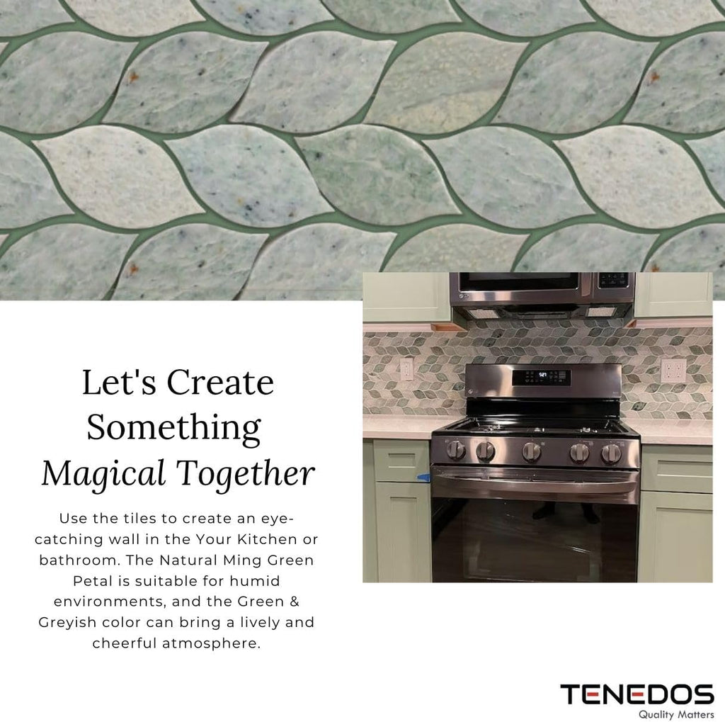 Ming Green Greyish Petal Marble Polished Floor Wall Tile Backsplash, Bathroon Shower, Fireplace Surround, Decor