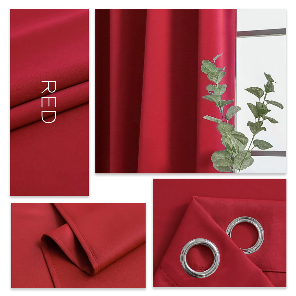 Solid Grommet Top Blackout Curtain Valance - Window Treatment Short Straight Drape Valance Set of 2 Panels (52 X 18