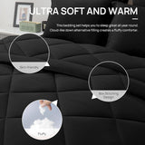 Love's cabin King Comforter Set Black, 7 Pieces King Bed in a Bag, All Season Bedding Sets with 1 Comforter