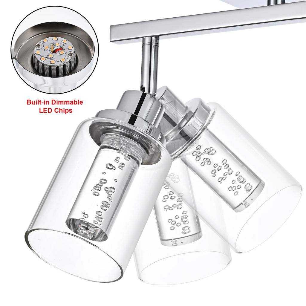 Dimmbale LED Track Lighting Kit 6-Light Rotatable Spotlight