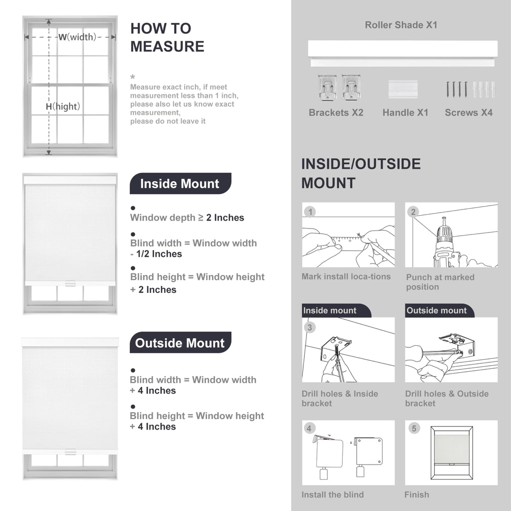 Blackout Roller Shades for Indoor Windows, Beige