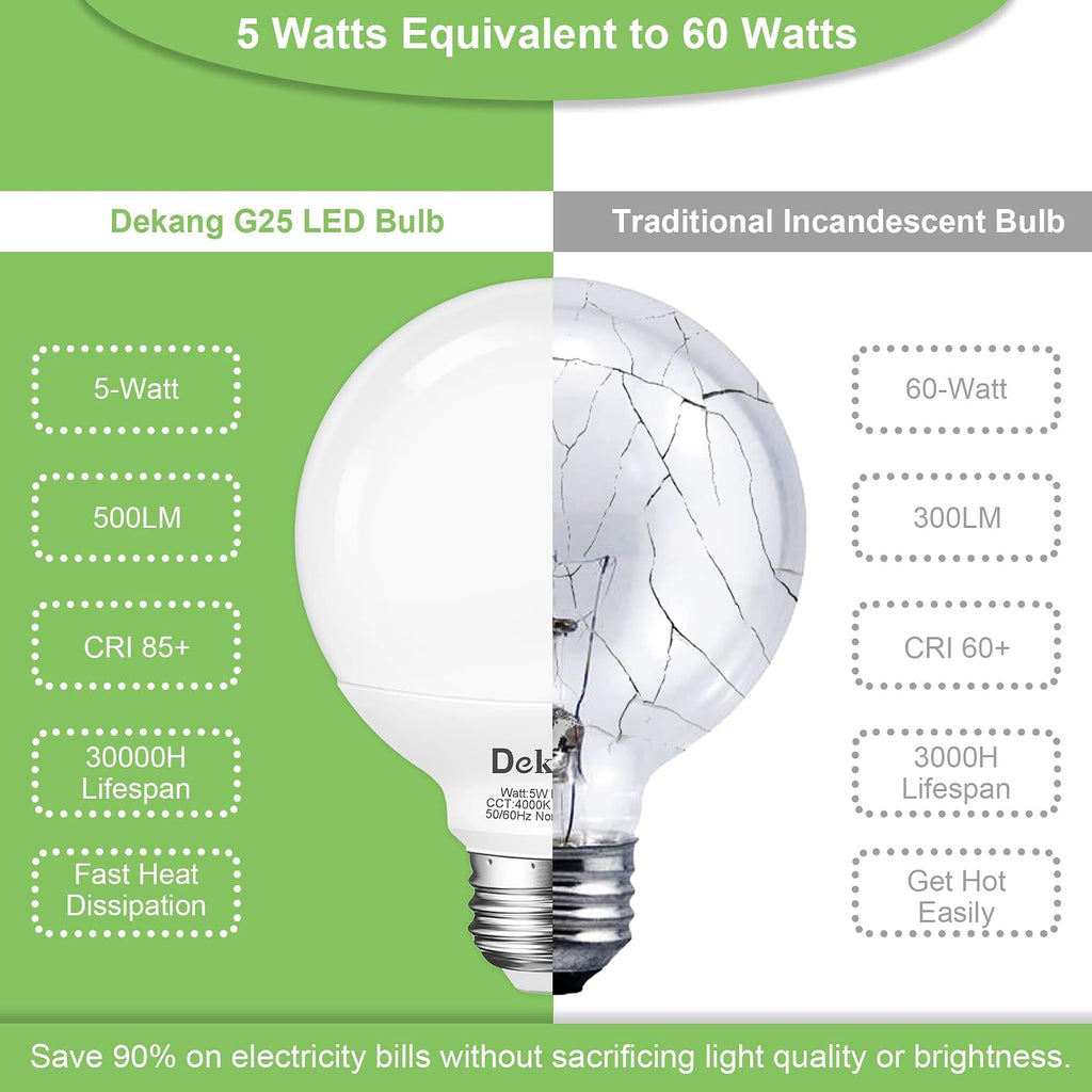 8 Pack LED Vanity Light Bulbs 4000K Natural Daylight