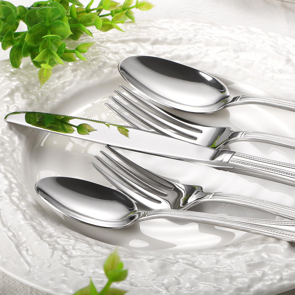 Silverware Set for 6, 30-Piece 18/10 Stainless Steel Flatware Set, Mirror Polished Modern Cutlery Set include Fork