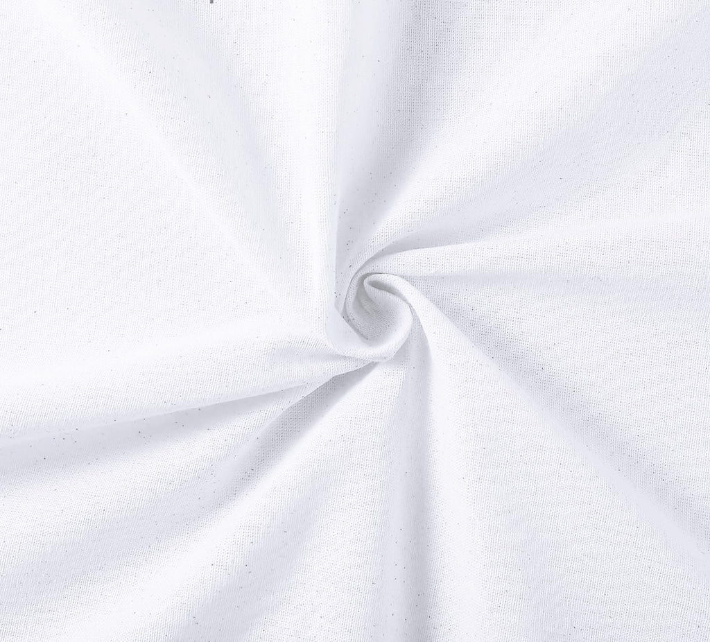 5 Yard Long, 100% Cotton Muslin Fabric 48" Inch Wide, White Bleached Medium Weight Fabric Linen Textile for Backing