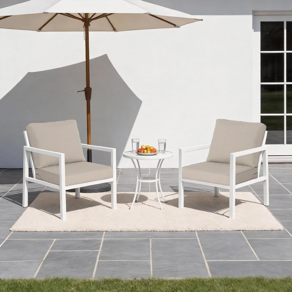 24x24 Inch Outdoor Deep Seat Cushions Set of 2, Curved Back Cover Only, Flat Thick High-Density Foam