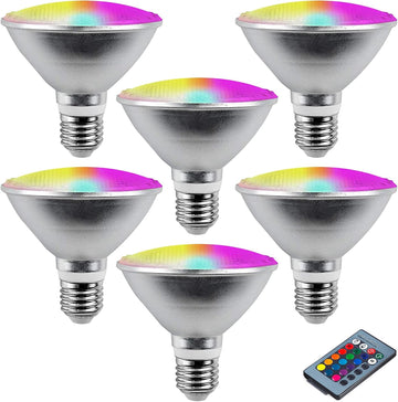 PAR30 Flood Lights Bulb 20 Watt LED/COB Dimmable RGB Color Changing Spotlight Bulb, with Remote Control