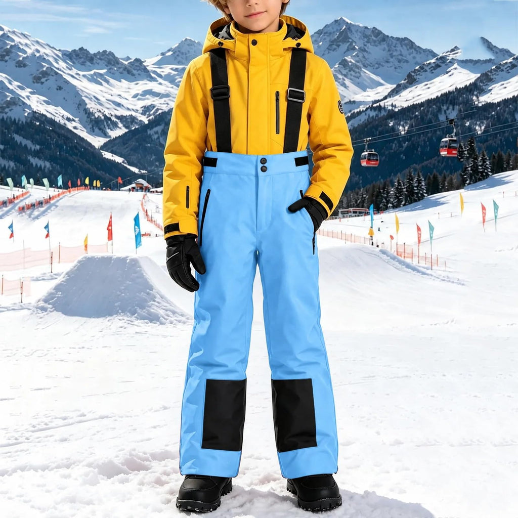 Kids Ski Bib Snow Pants Adjustable Straps Winter Overalls