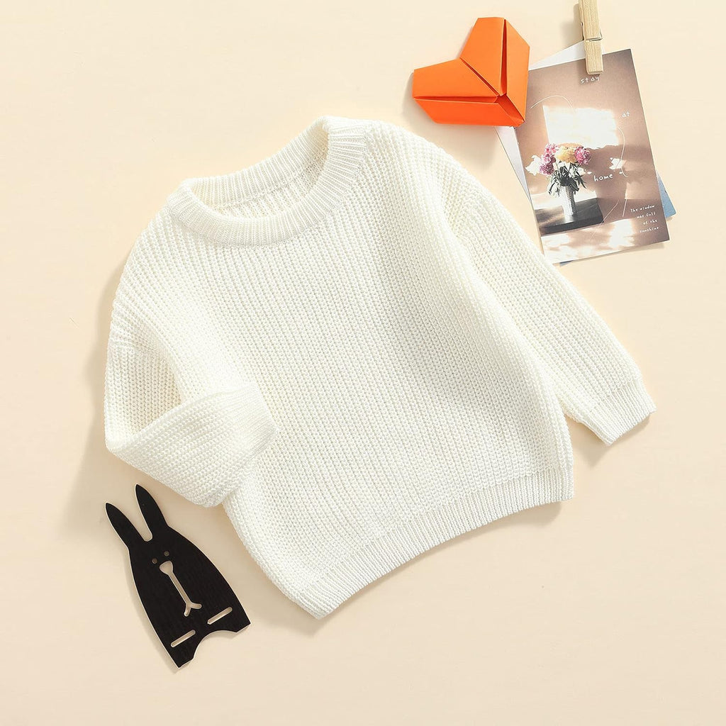 Newborn Baby Boy Girl Knit Sweater Long Sleeve Solid Winter Warm Sweatshirt Top Outfit Infant Toddler Fall Clothes