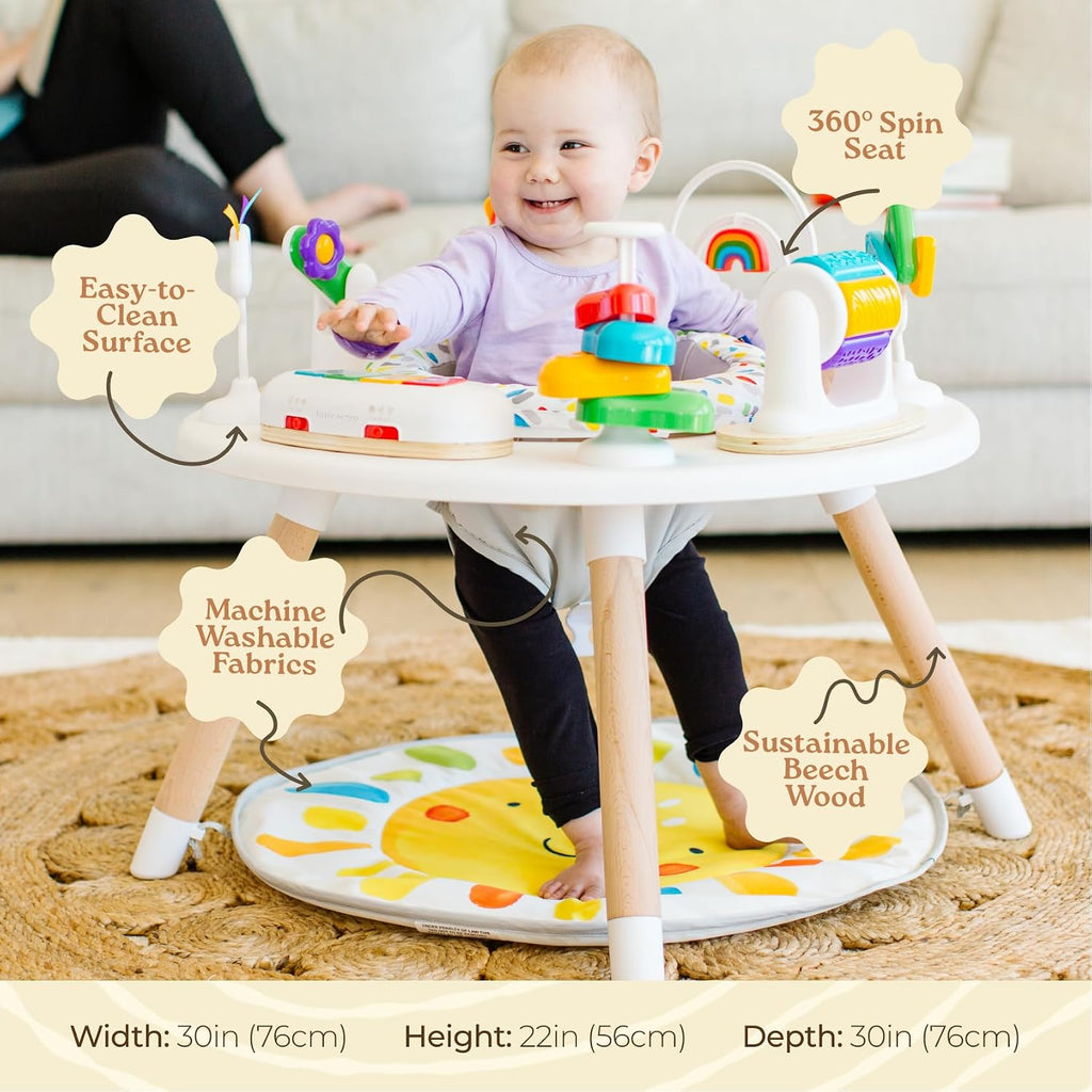 Acorn, in-1 Baby Activity Center | Montessori-Inspired Design | 8 Interactive Toys | Tummy Time, Exersaucer &