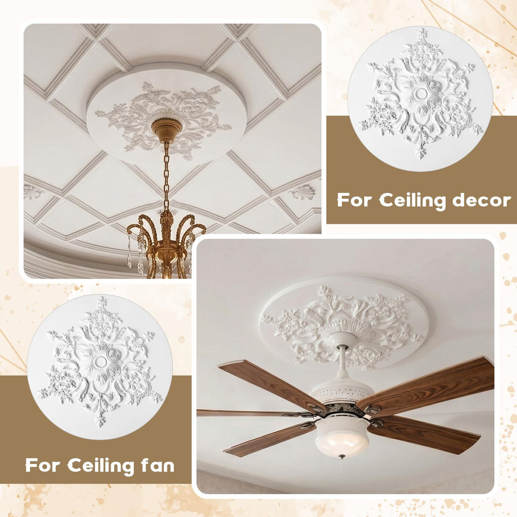 31.5 Inch Large Ceiling Medallion for Light Fixtures