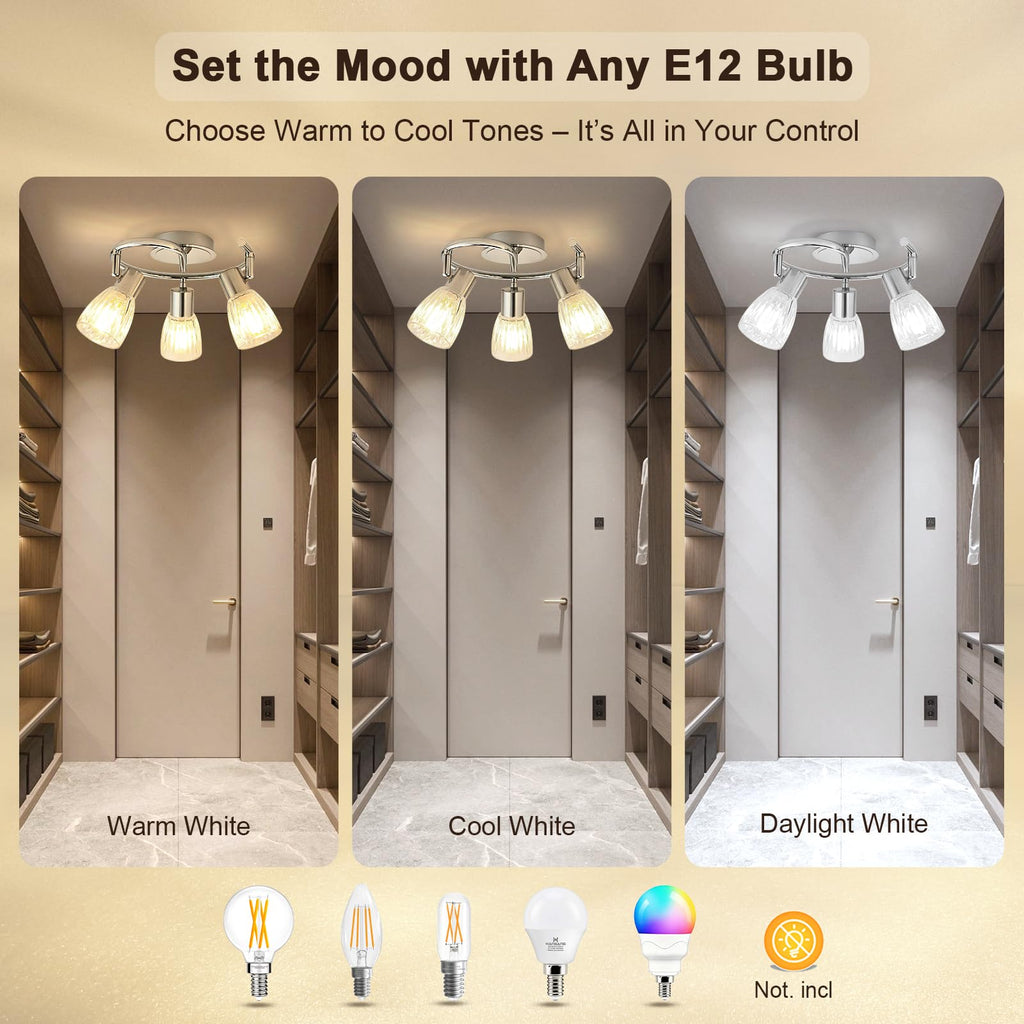 Ceiling Light Fixture Adjustable Modern Chrome Track Lighting