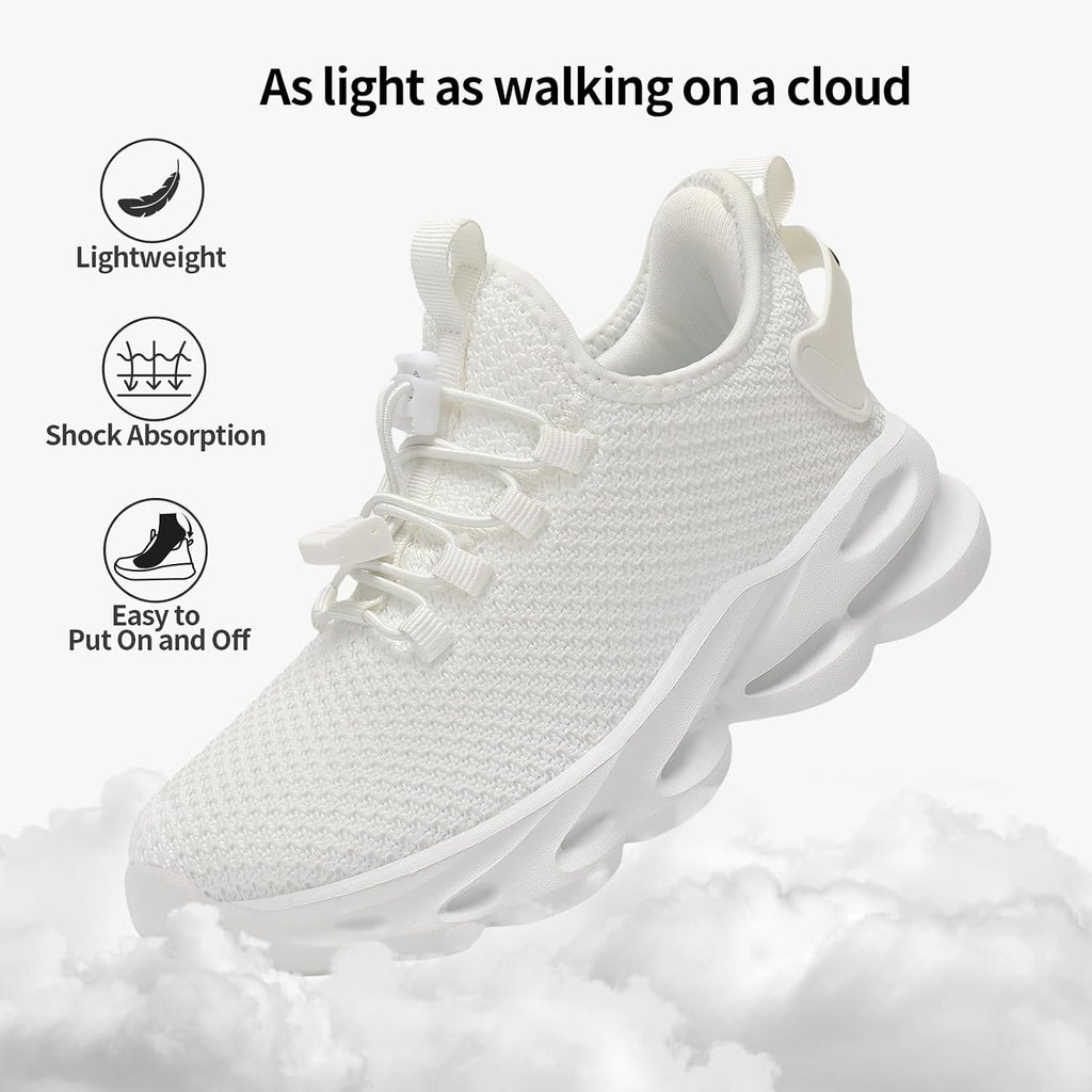 Kids Shoes Boys Girls Tennis Shoes Lightweight Sports Kids Sneakers Slip on with Bungee Lace for Running/Walking