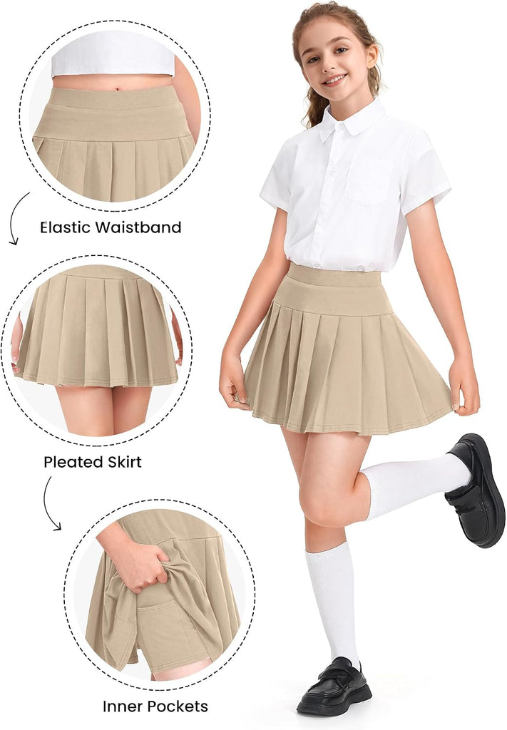 Uniform Skirts with Built-in Shorts & Pockets