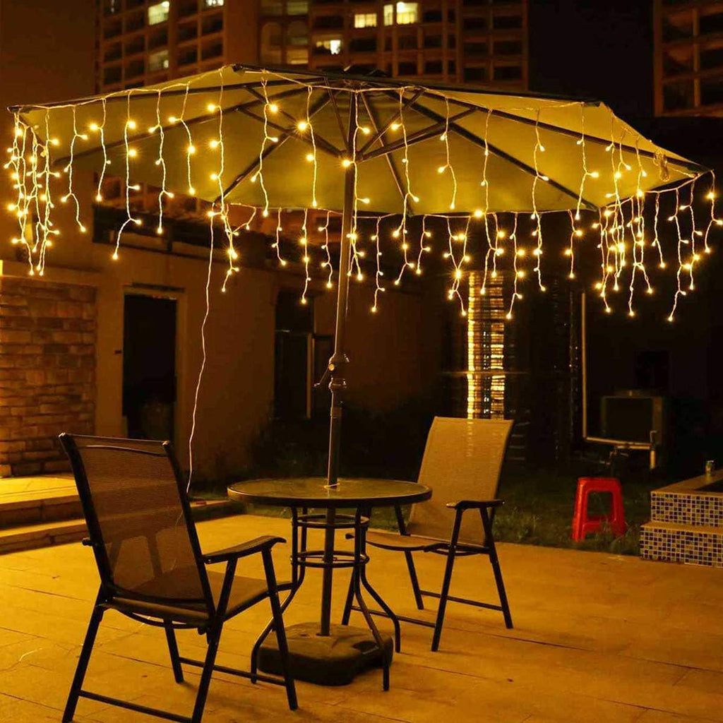 Christmas Icicle Lights Outdoor, 360 LED 29.5ft 8 Modes Fairy Icicle String Light with 60 Drops, Led Christmas Lights
