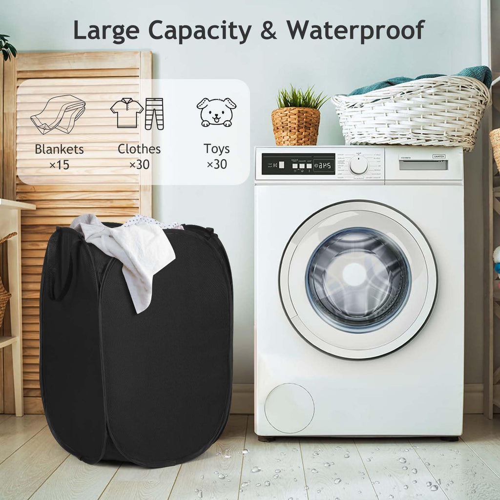 Upgraded Pop-up Laundry Hamper 2 Pack, 70L(18.5 Gal) Laundry Basket with Thickened 600D Oxford Fabric, 2.4X Denser