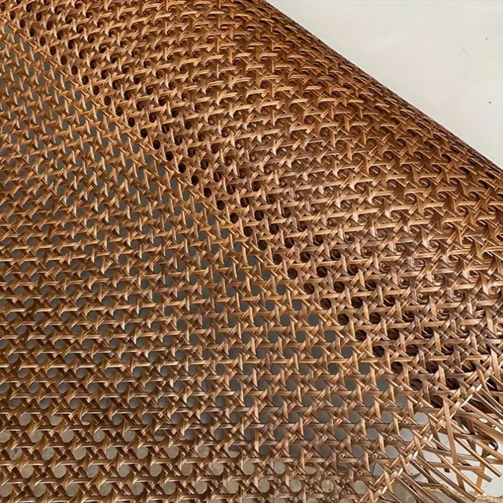 Reddish Brown Cane Webbing for Caning Projects Plastic Weaving Rattan Webbing for DIY Furniture Repair Hexagon Rattan