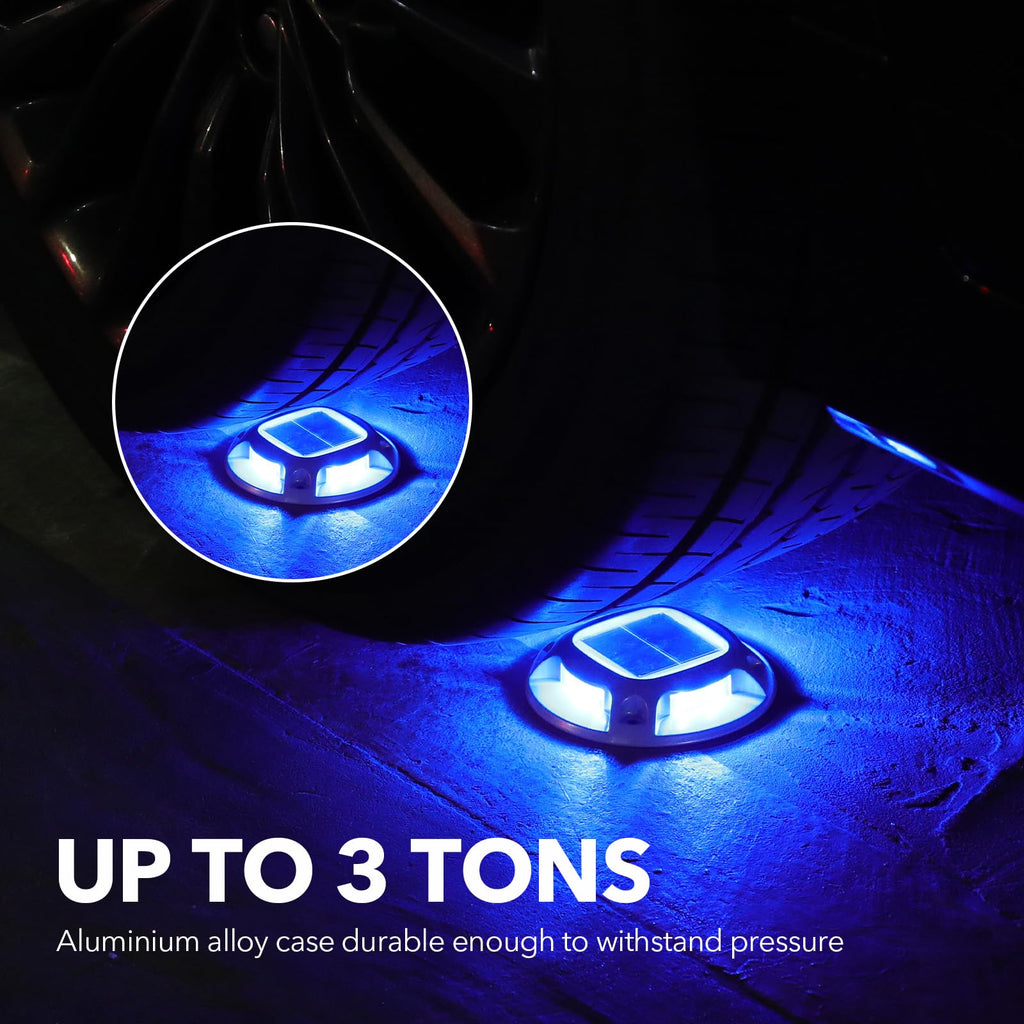Solar Driveway Lights Outdoor 12 Pack, 2 Color Modes LED Deck Dock