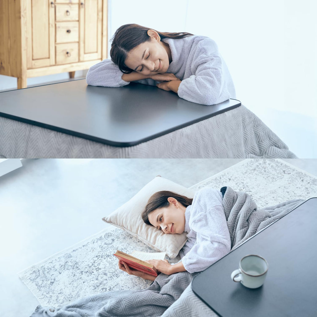 KB-75US(BK) Kotatsu Heater Table with 120V Electric Heater Low-Lying Dining and Work Desk Square
