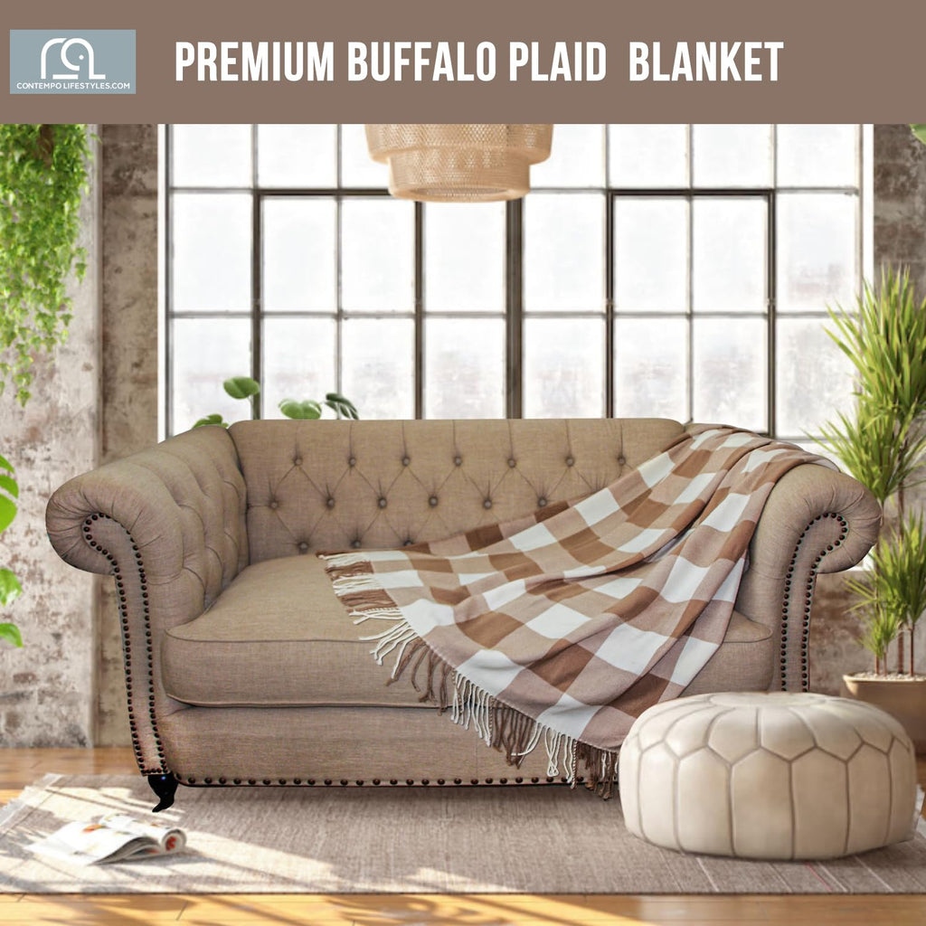 Blankets - Buffalo Plaid Throw Blanket - Decorative Classic Blanket - Comfortable and Ultra-Soft - Lightweight &