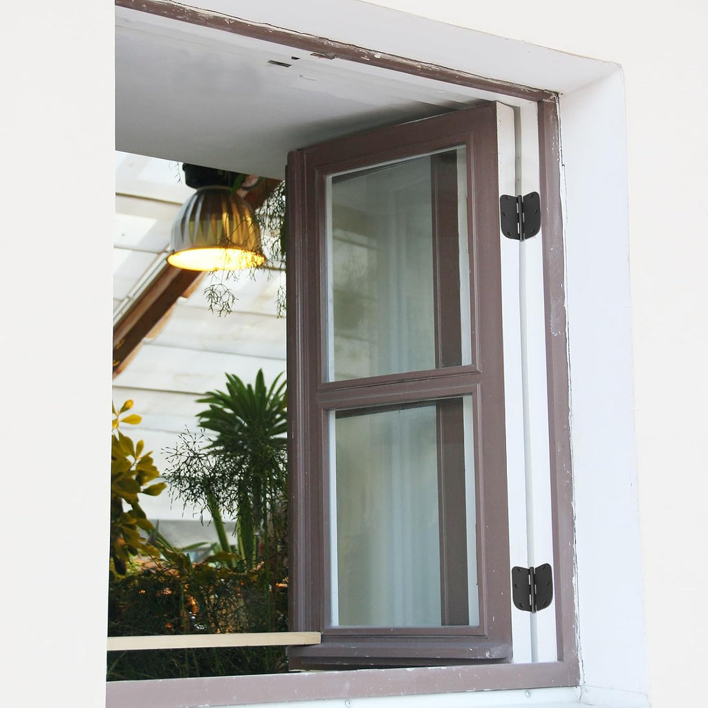 Matte Black Door Hinges 10 Pack 3x3 Inch Interior Door Hinges for Doors Rounded 5/8" Radius Corners Iron Hinge Door