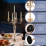28'' Tall 5 Arm Candelabra Gold Taper Candle Holder Centerpieces, Party, Halloween, Christmas, Event Candelabra