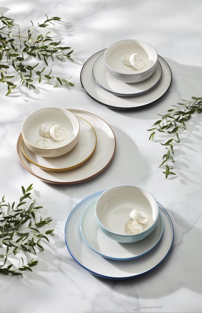 24 Seven Colors Pumice Porcelain 12-Piece Dinnerware Set for 4