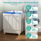 28 Lbs Portable Washing Machine, Portable Washer for Apartment with 18 Lbs Washer, 10 Lbs Spinner, Mini Compact Top