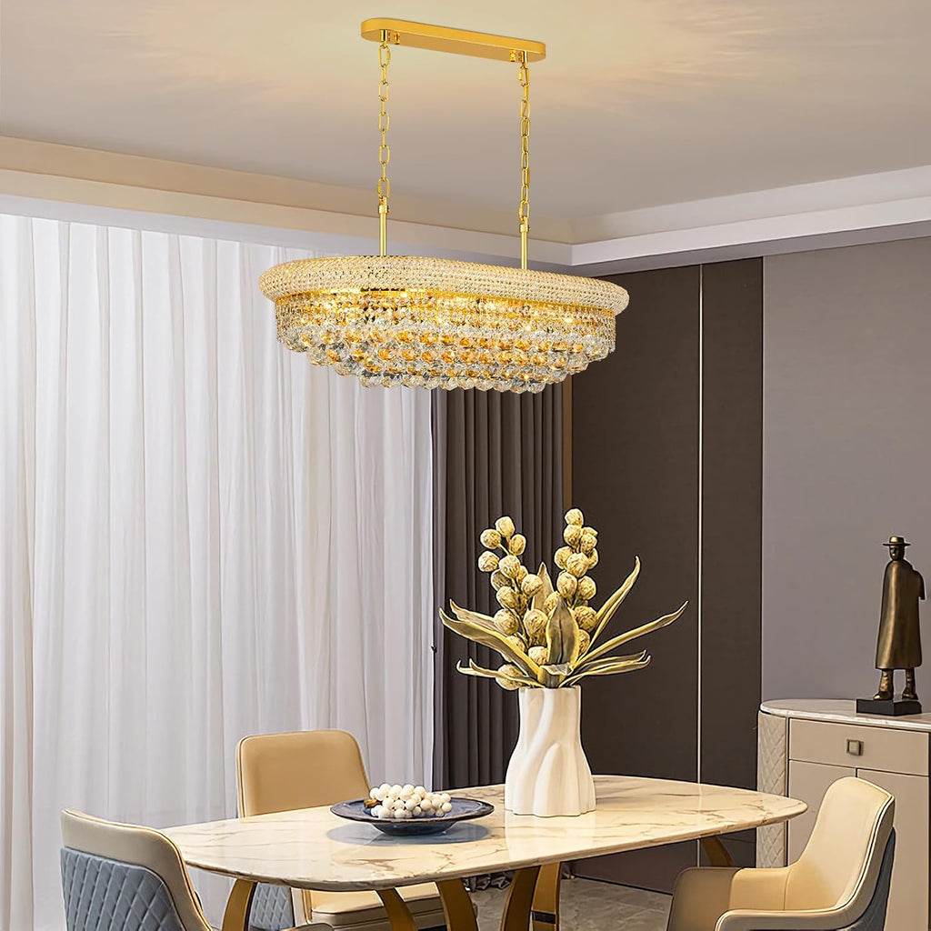 Crystal Chandeliers for Dining Room Light Fixtures Over Table_Modern Crystal Chandeliers for Kitchen Island_9 Lights Empire Style Gold Luxury Lighting Fixtures for Living Room Bar A108-B0DCFYCXS8