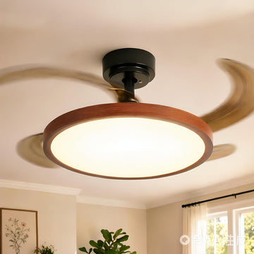 Modern Slim Retractable Ceiling Fan with Lights with Remote