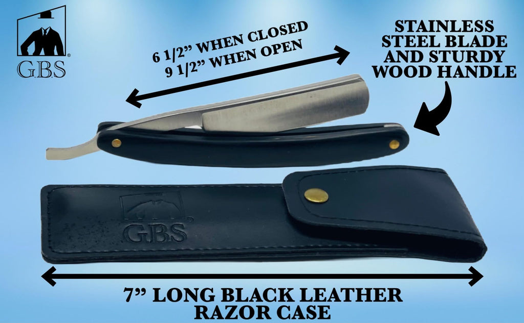 Straight Razor Wet Shaving Kit - Classsic Shave Grooming Gift Set for Men - Includes: Straight Edge Razor, Shaving
