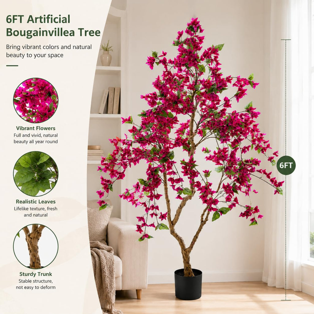 Artificial Bougainvillea Tree, 6Ft