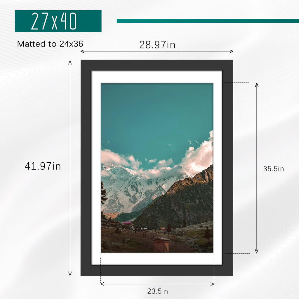 27x40 Black Poster Frame, Picture Frame for Wall, 3 Pack