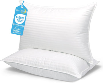 Bed Pillows for Sleeping Queen Size - Hotel Quality Set of 2 - Breathable Cooling Down Alternative Microfiber Filled
