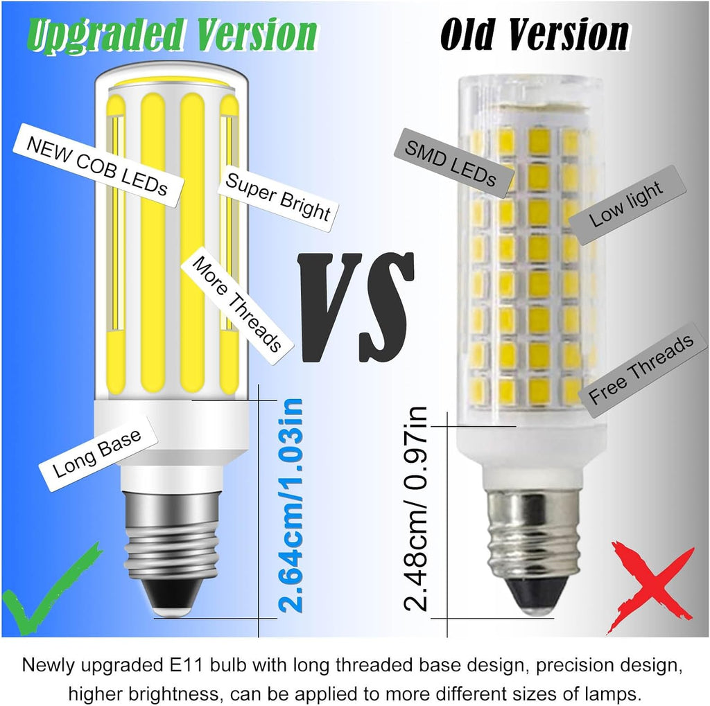 E11 LED Bulb Dimmable 7.5W 6000K 75W Halogen 800lm