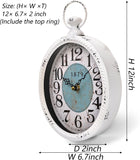 ZENFUN Oval Retro Wall Clock, Rustic Silent Clocks, Elegant Vintage Style, White Antique Design